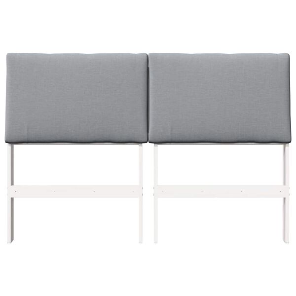 vidaXL Cabecero tapizado Gris Claro 160 cm Madera de pino macizo