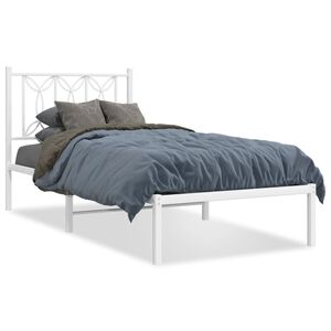 vidaXL Estructura cama sin colchón con cabecero metal blanco 80x200 cm
