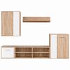 vidaXL Conjunto de mueble de TV 5 pcs Blanco y roble Sonoma