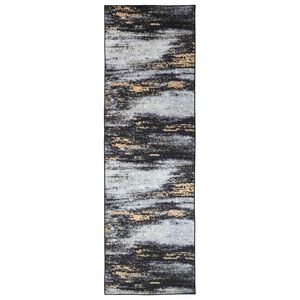 vidaXL Pasillo de alfombra LESAKA Negro y dorado 50 x 100 cm