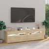 vidaXL Muebles de TV con luces LED 2 unidades roble Sonoma 75x35x40 cm