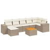 vidaXL Juego de sof&aacute;s de jard&iacute;n con cojines beige 8 pzas rat&aacute;n PE