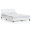 vidaXL Estructura de cama sin colch&oacute;n Zadar cuero sint&eacute;tico blanco 140x190cm