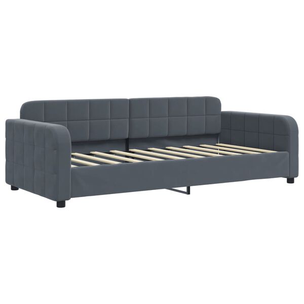 vidaXL Sof&aacute; cama terciopelo gris oscuro 90x190 cm