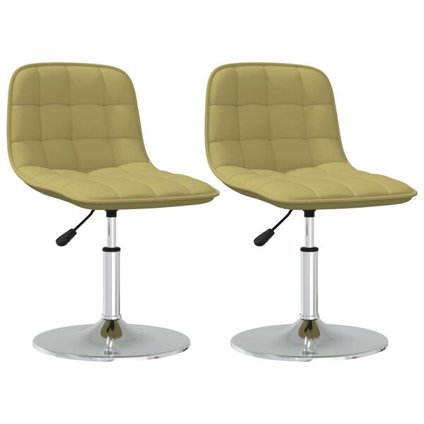 vidaXL Sillas de comedor giratorias 2 unidades tela verde