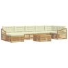 vidaXL Conjunto de sof&aacute;s de exterior 8 uds. Blanco y Crema Poli&eacute;ster