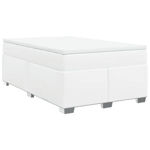 vidaXL Cama box spring con colch&oacute;n cuero sint&eacute;tico blanco 120x200 cm