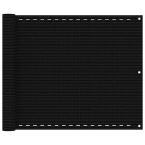 vidaXL Toldo para balc&oacute;n HDPE negro 75x300 cm