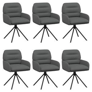 vidaXL Sillas de comedor giratorias 6 uds. Cuero sint&eacute;tico Gris