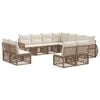 vidaXL Conjunto de sof&aacute;s de jard&iacute;n 11 pcs Beige y blanco crema