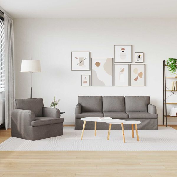 vidaXL Sof&aacute; 2 pcs Taup&eacute; 144 x 80 x 85 cm tela