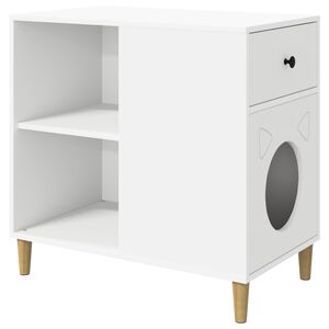 vidaXL Casa para Gatos Blanco 72 x 42,5 x 70 cm Madera de ingenier&iacute;a