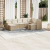 vidaXL Set de sof&aacute;s de jard&iacute;n 9 pzas con cojines rat&aacute;n sint&eacute;tico beige