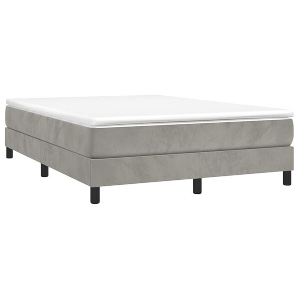 vidaXL Estructura de cama con somier terciopelo gris claro 140x200 cm