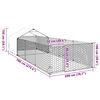 vidaXL Caseta perros exterior con corral 7x2x1,5 m acero galvanizado