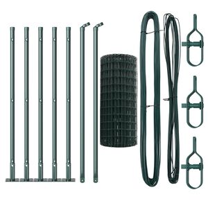 vidaXL Valla con Poste Verde 0,4 x 10 m Acero y PVC