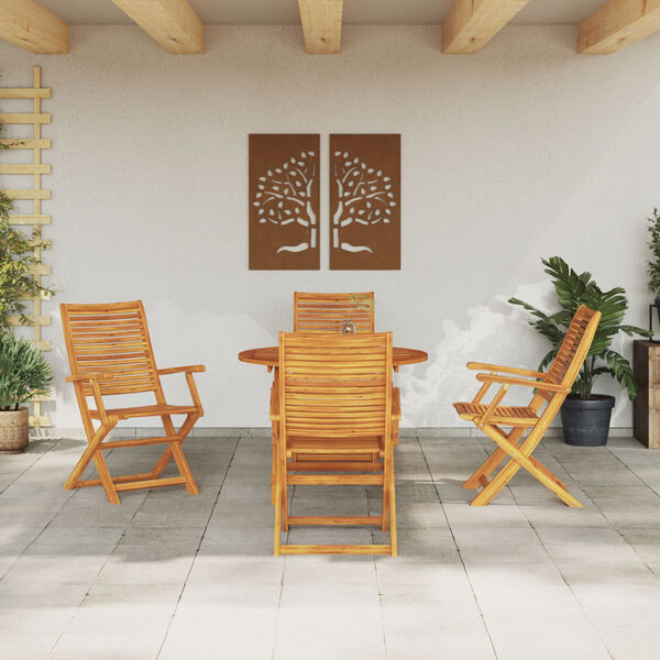 vidaXL Conjunto de Comedor de Jard&iacute;n 5 pcs Marr&oacute;n