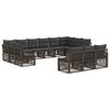 vidaXL Conjunto de sof&aacute;s de jard&iacute;n 13 uds. Gris rat&aacute;n sint&eacute;tico
