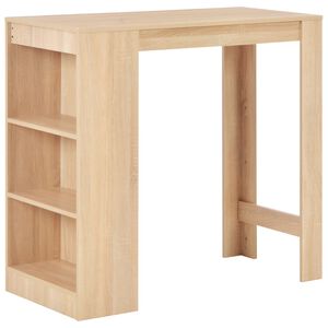 vidaXL Mesa alta de cocina con estanter&iacute;a color roble 110x50x103 cm