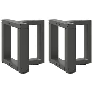 vidaXL Patas para mesa de centro en forma de T (2 unidades), antracita, 30 x 25 x (30-31) cm, acero
