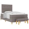 vidaXL Cama tipo Box Spring con cabecera Taup&eacute; 120 x 200 cm tela
