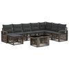 vidaXL Conjunto de sof&aacute;s de jard&iacute;n 9 uds. Gris y Gris Oscuro