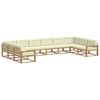 vidaXL Conjunto de sof&aacute;s de exterior 10 uds. Blanco y Crema