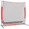 vidaXL Red de b&eacute;isbol port&aacute;til poli&eacute;ster negro y rojo 215x107x216 cm