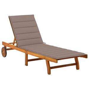 vidaXL Tumbona de jard&iacute;n con coj&iacute;n madera maciza de acacia