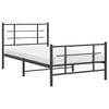 vidaXL Estructura cama sin colch&oacute;n con estribo metal negro 100x190 cm