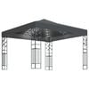 vidaXL Cenador con tira de luces LED 3x3 m gris antracita