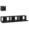 vidaXL Conjunto de mueble de TV 4 pcs Roble Negro Madera de ingeniería