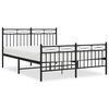 vidaXL Estructura cama sin colchón con estribo metal negro 135x190 cm