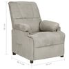 vidaXL Sill&oacute;n reclinable de piel de ante artificial gris claro