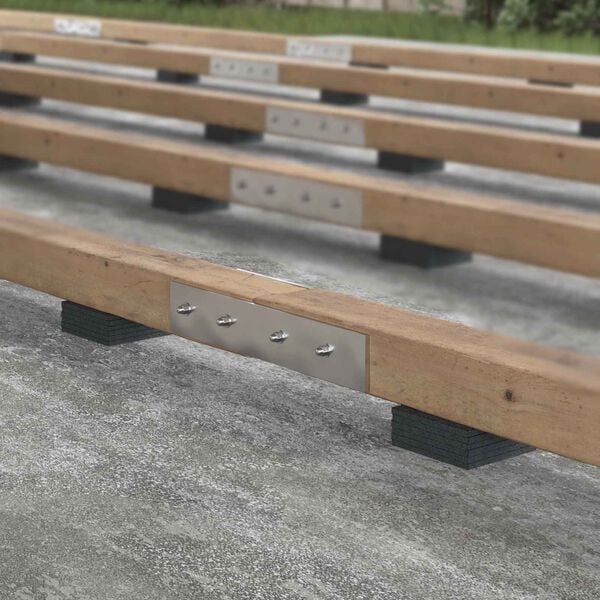 vidaXL Patio de gr&aacute;nulo de goma Negro 9 x 9 x 0,6 cm Goma