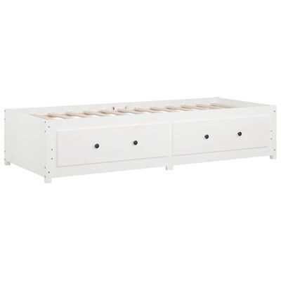 vidaXL Sofá cama de madera maciza de pino blanco 75x190 cm