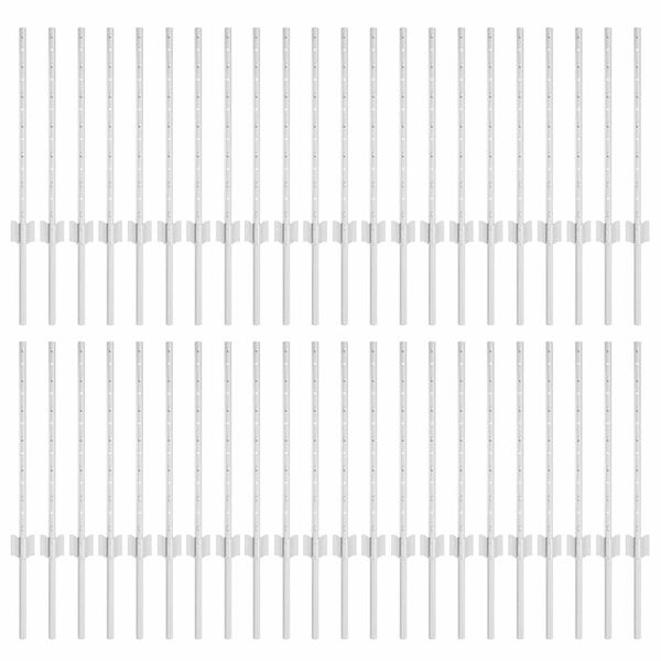 vidaXL Postes de cerca Manual 44 pcs Plateado 100 cm Acero