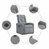 vidaXL Sill&oacute;n el&eacute;ctrico reclinable elevable de tela gris claro