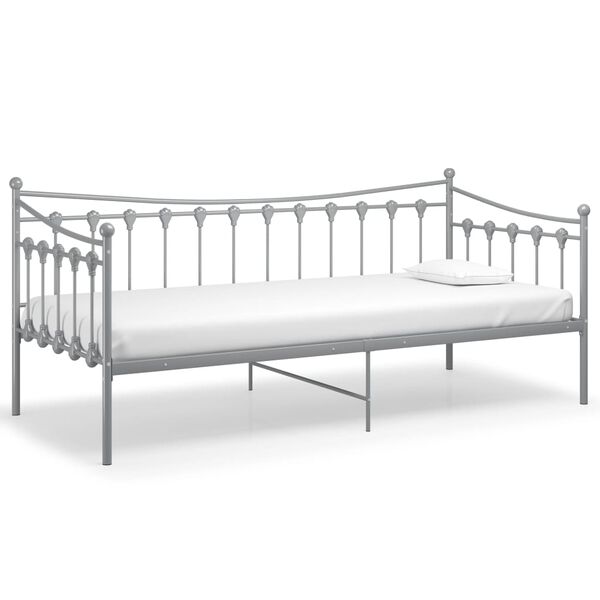 vidaXL Estructura de sofá cama sin colchón metal gris 90x200 cm