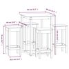 vidaXL Set de bar 5 piezas madera maciza de pino