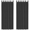 vidaXL Cortinas de gasa con trabillas 2 uds. negro
