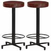 vidaXL Taburetes de barra de cocina 2 unidades cuero aut&eacute;ntico 66 cm