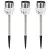 HI Focos LED solares con estacas para caminos LED 3 unidades cristal