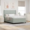vidaXL Cama con Box Spring LED y Colch&oacute;n Gris Claro 140 x 190 cm