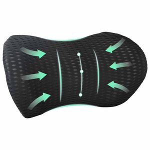 vidaXL Almohada lumbar Negro Espuma Viscoel&aacute;stica 46 x 24 x 11 cm