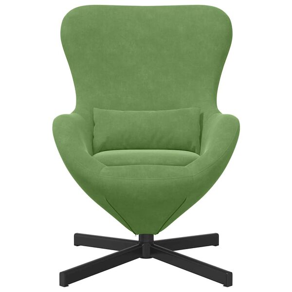 vidaXL Sill&oacute;n huevo Verde claro 63 x 73 x 90 cm Terciopelo
