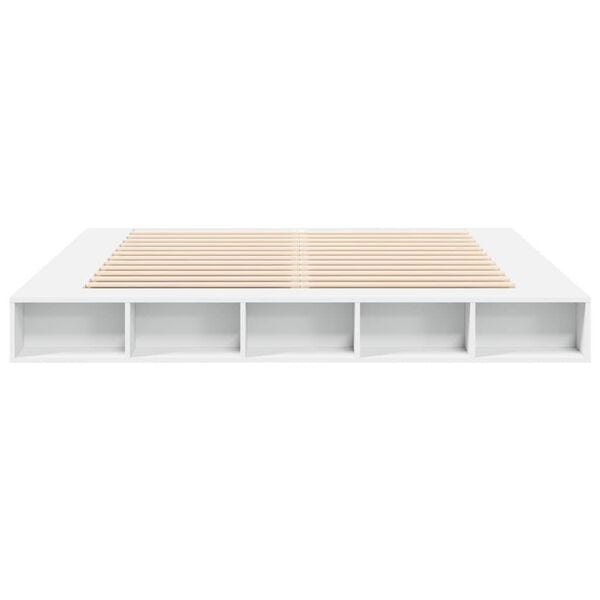 vidaXL Estructura de cama madera de ingenier&iacute;a blanca 200x200 cm