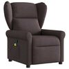 vidaXL Sillón de masaje reclinable de tela marrón oscuro