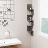 vidaXL Estante de esquina de pared contrachapado gris 20x20x127,5 cm