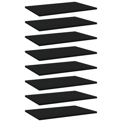 vidaXL Estantes para estantería 8 uds contrachapada negro 60x40x1,5 cm